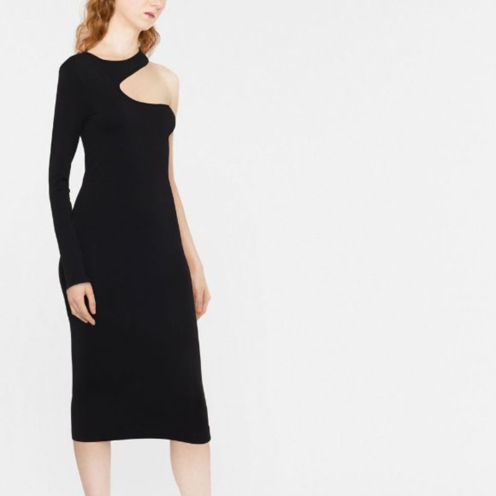 Helmut Lang Cut-Out Single Sleeve Fitted Dress